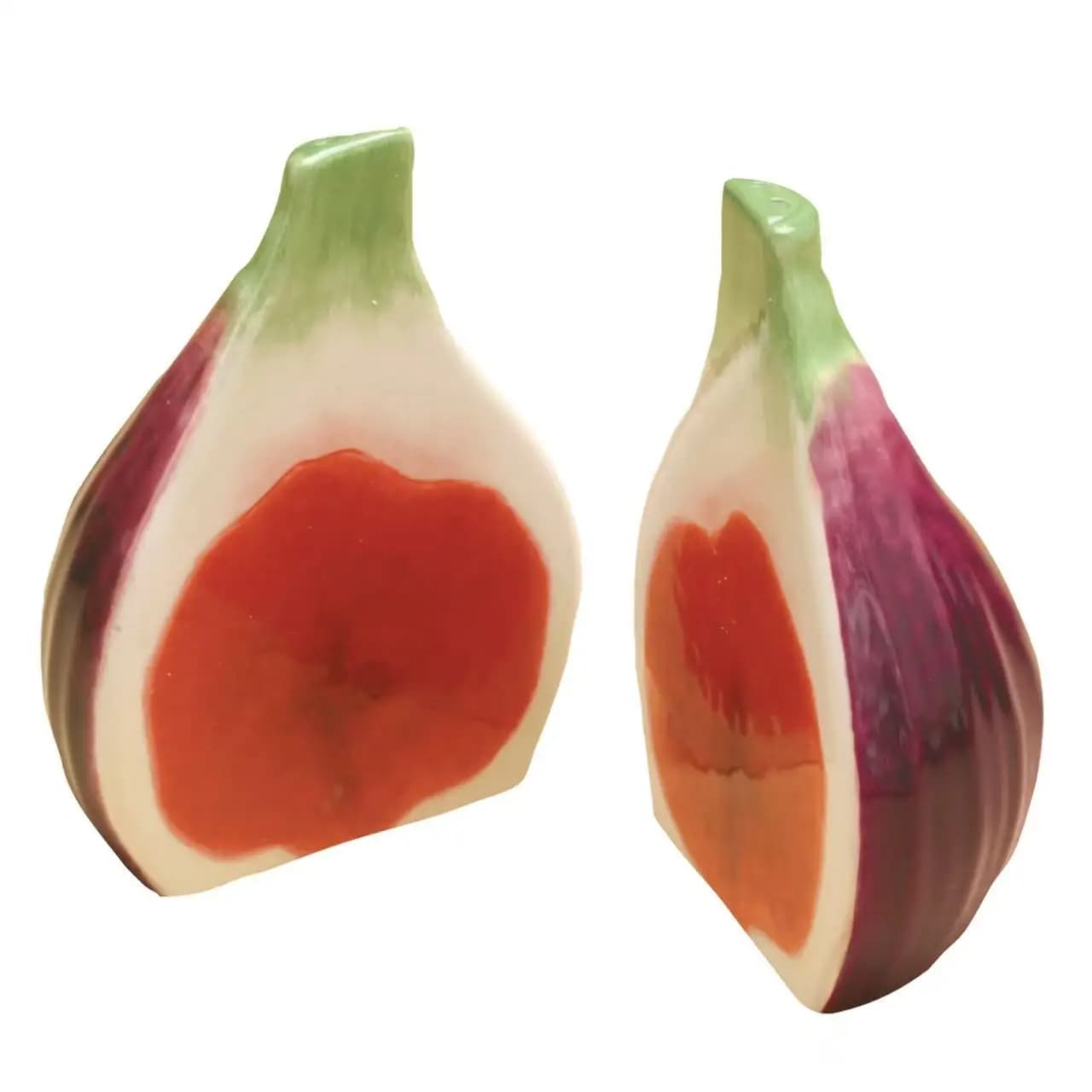 Set di sale e pepe in ceramica da 2 pezzi, dispenser realistici per condimenti a forma di frutta, per la decorazione del tavolo da pranzo della cucina
