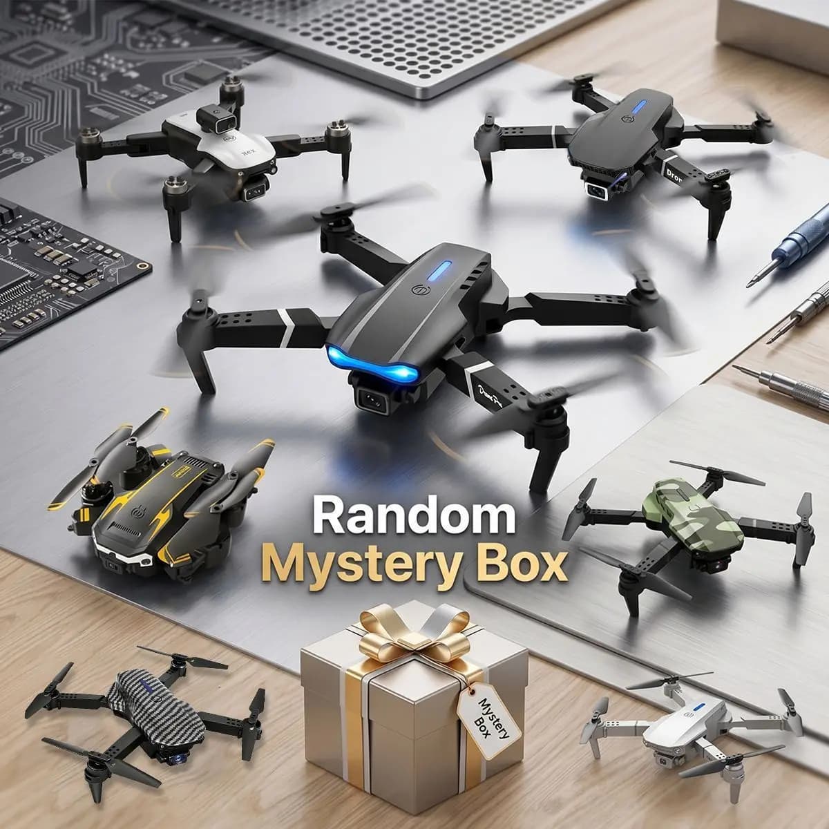 1 drone a sorpresa casuale – Drone RC pieghevole da viaggio, regalo di compleanno, drone per interni ed esterni