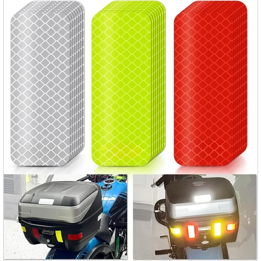 10 reflective stickers, waterproof night vision stickers 1,18 x 3,25 inch for bicycles, motorcycles, clothing, trailers, helmets