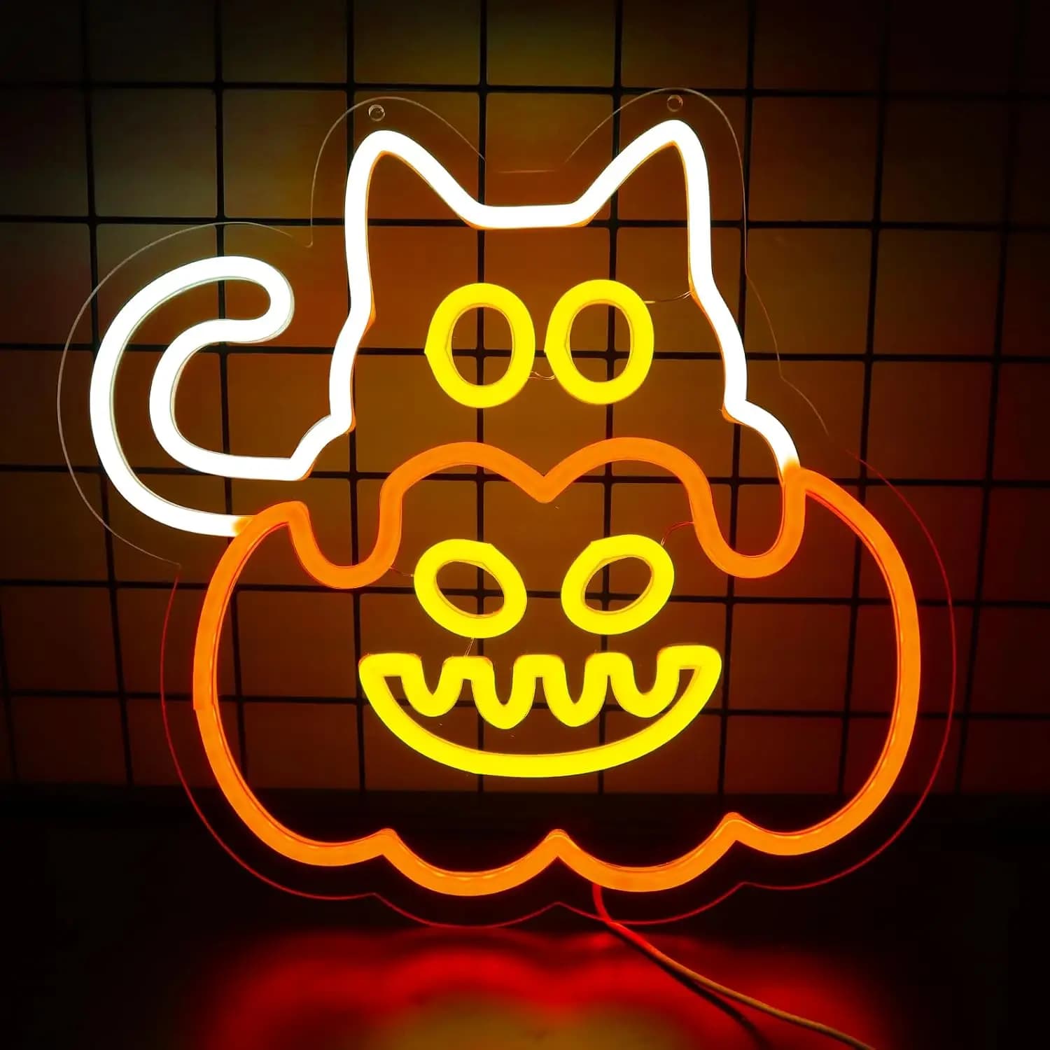 Insegne al neon Happy Halloween per decorazioni murali, luce al neon a LED per camera da letto, regali per decorazioni per feste di compleanno di Natale