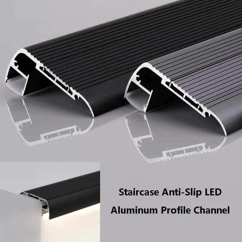 LED non-slip scale aluminum profile channel steps waterproof backlight strip rigid light skirt for stairs