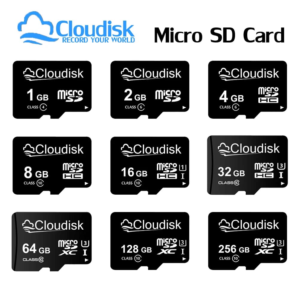Scheda di memoria Micro SD Cloudisk U3 128GB 64GB 32GB 256GB V30 C10 16GB 8GB 4GB 2GB 1GB A1 Microsd per telefono e tablet