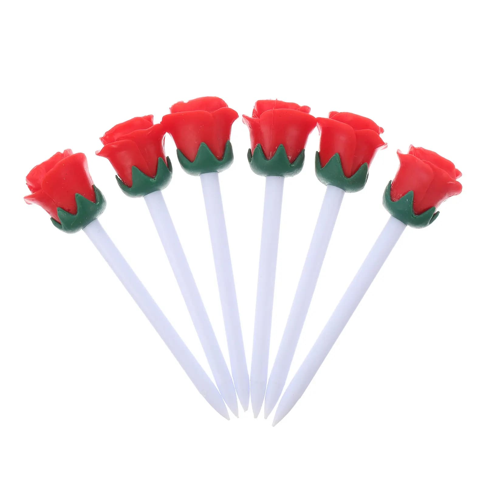 6 Pezzi Tee da Golf a Forma di Rosa in Plastica Premium, Accessori per Allenamento Golf, Migliora Precisione e Distanza dello Swing