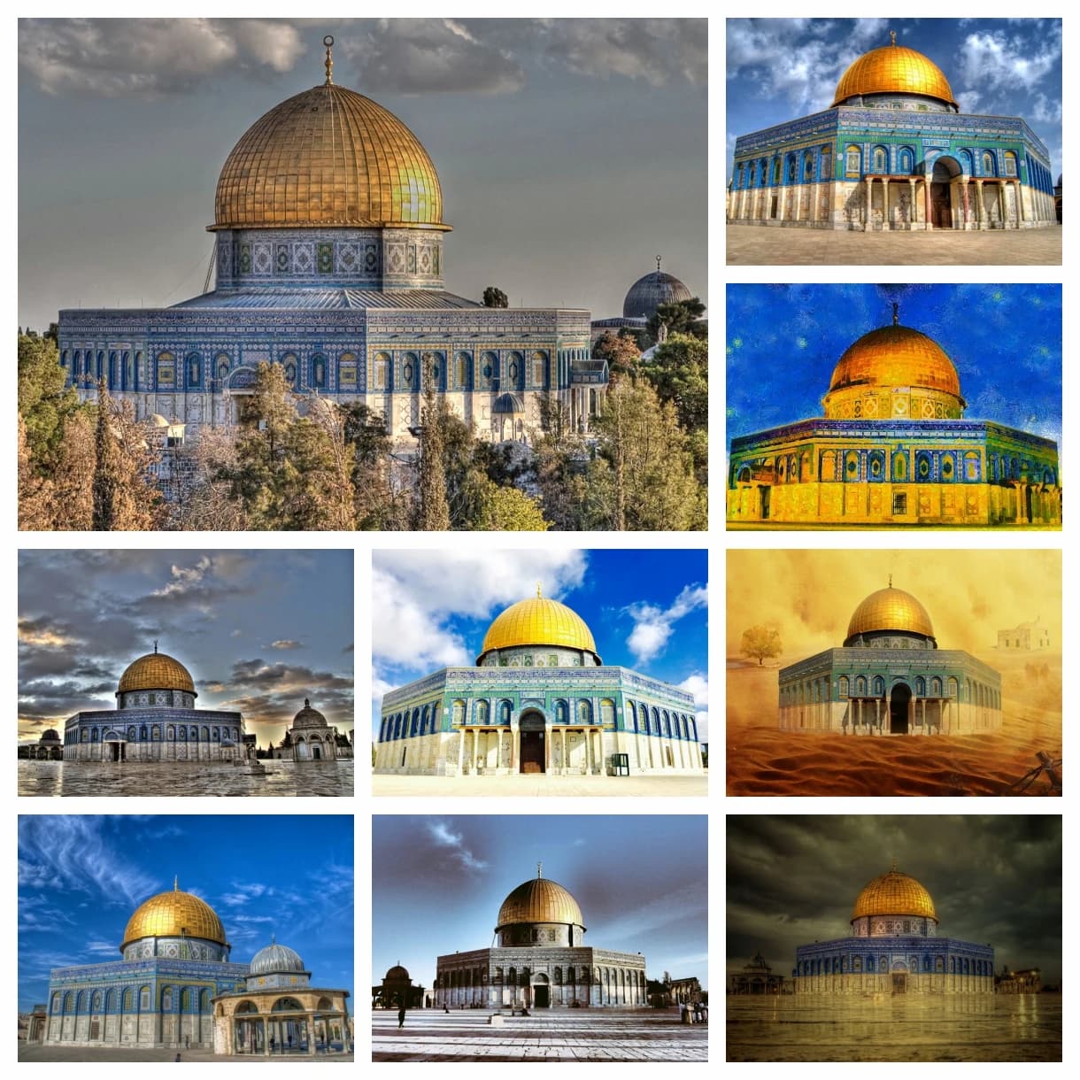 Pittura diamante 5D architettura religiosa musulmana Masjid Aqsa paesaggio punto croce ricamo immagine mosaico soggiorno Decor