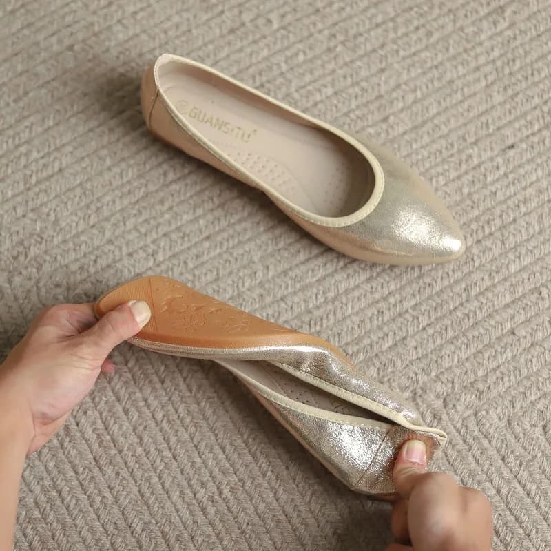 Ballerine da donna mocassini Casual piatti in tessuto con paillettes a punta tonda moda Slip on mocassini leggeri Plus Size 31-45 scarpe da passeggio