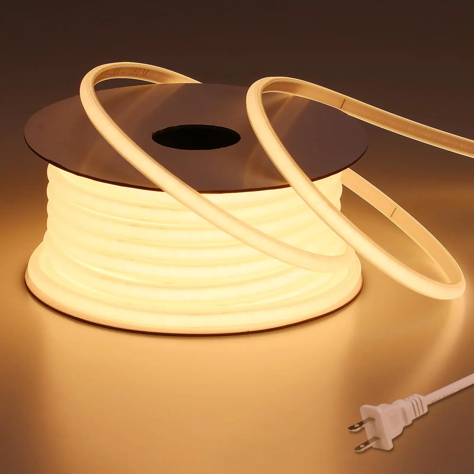 Striscia LED COB 110V per Esterni Impermeabile, Luci Decorative a Striscia LED 3000K Bianco Caldo Super Luminose 20M, Luci da Giardino a Striscia LED Neon