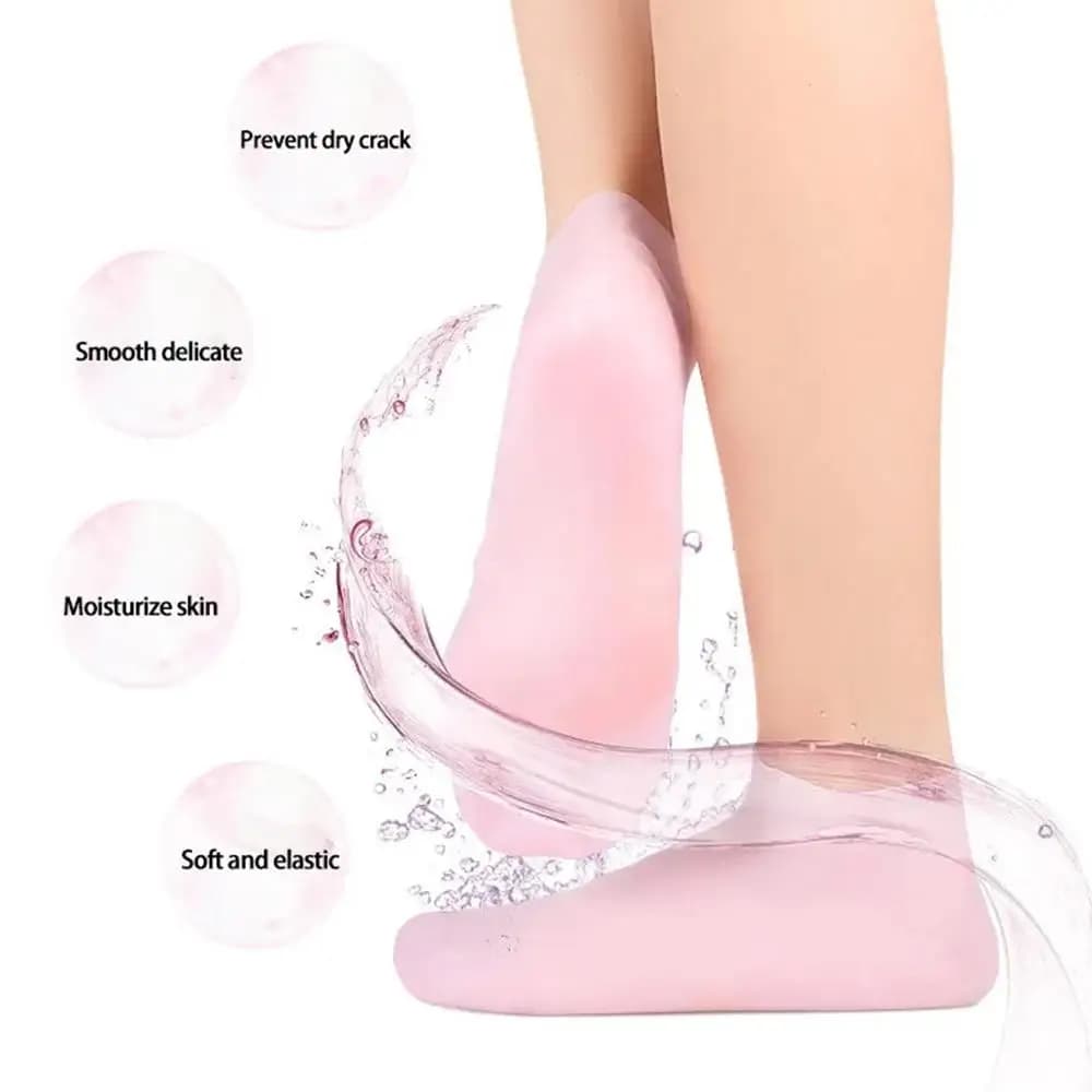 Pack of 2 Socks in Silicone Gel Hydrating for Foot Dry and Screpolated, Nutrition and Lubricants for Foot Care, Massage Socks