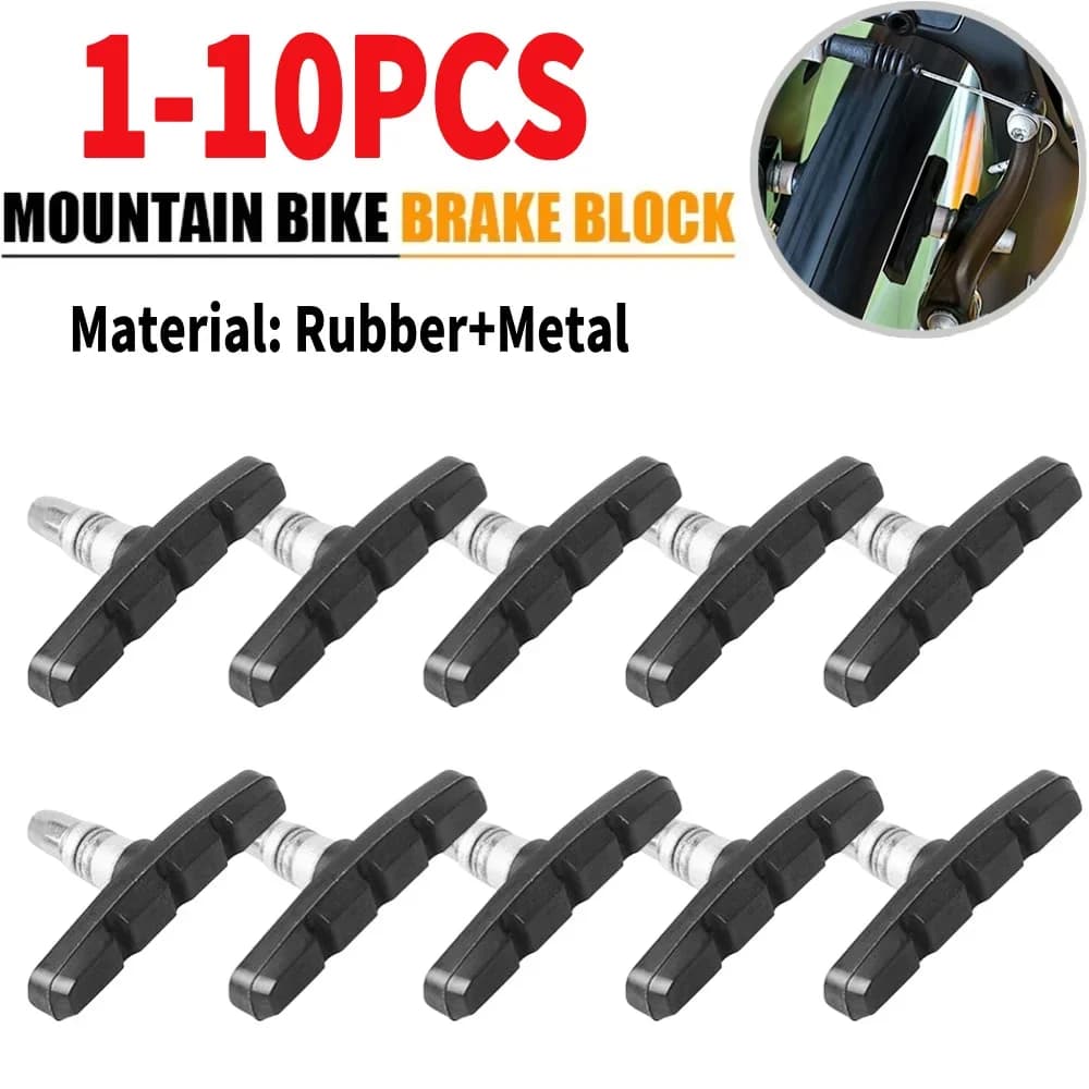 1-10PCS Mountain Road Bike Blocchi freno Bicicletta in gomma V-brake Scarpe Pastiglie Parti di ciclismo