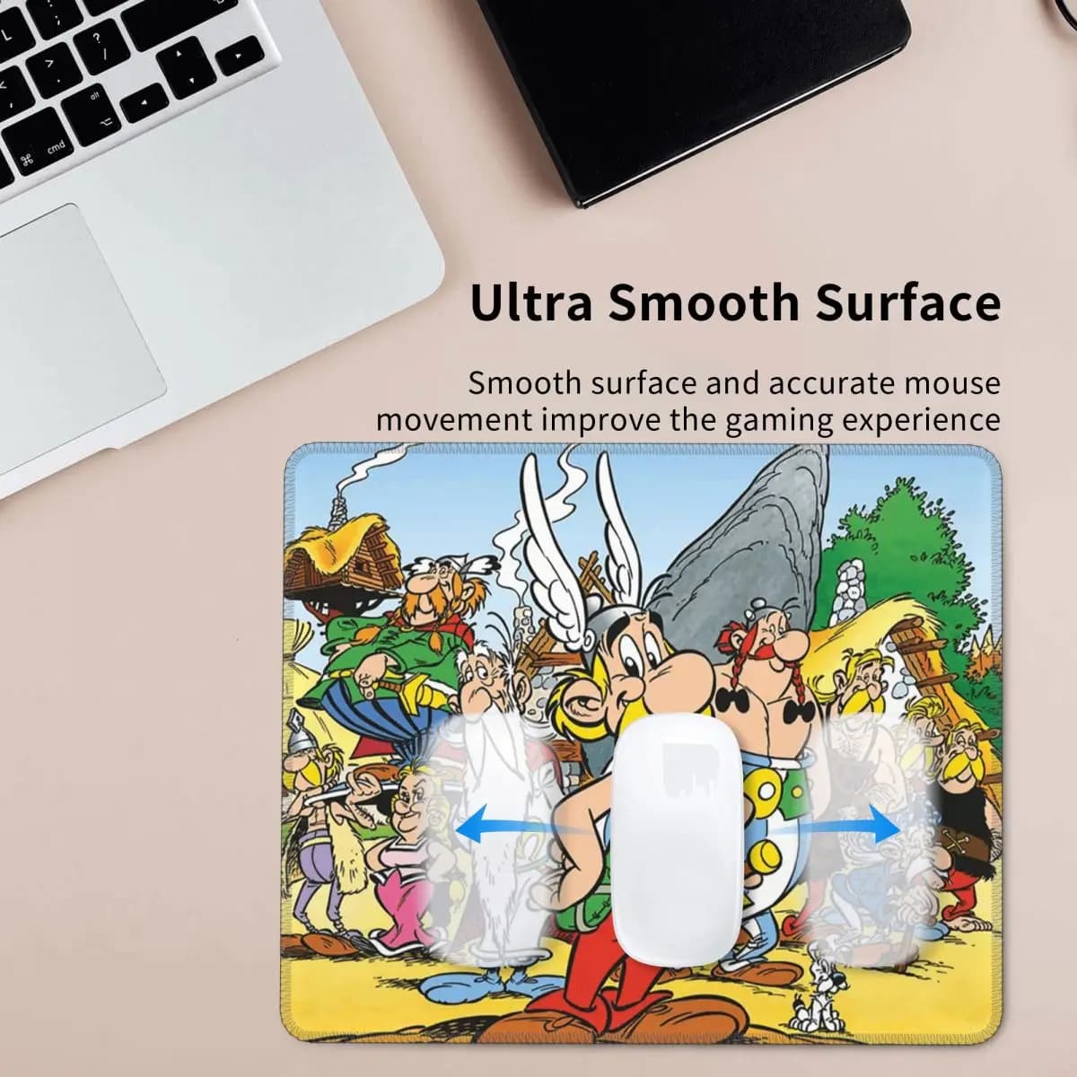 Asterix and Obelix Dogmatix Mouse Mat Computer Keyboard Mouse Mat for Laptop Playtops Office Table Mats