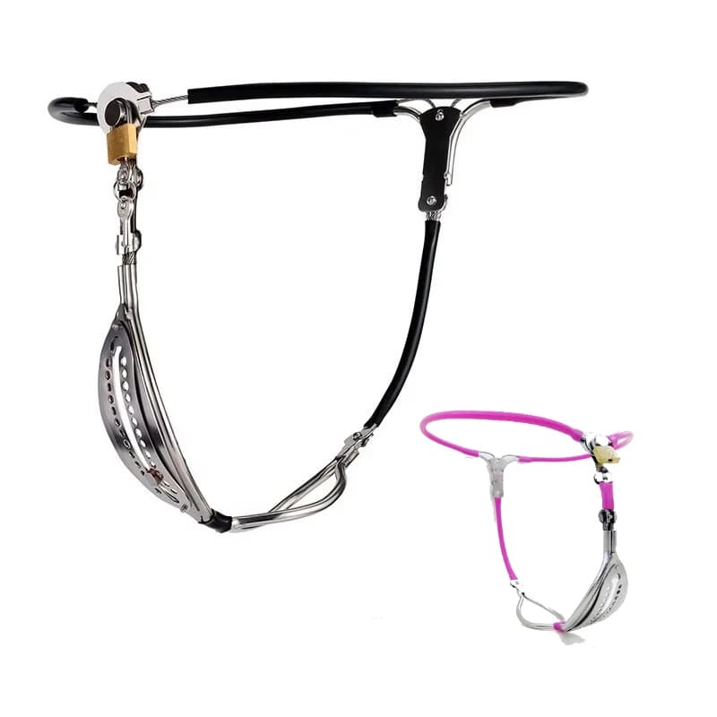 Female Chastity Belt Pants with Poop Hole Invisible Strap on Stainless Steel Chastity Device Underwear Bondage Sex Toy for Women