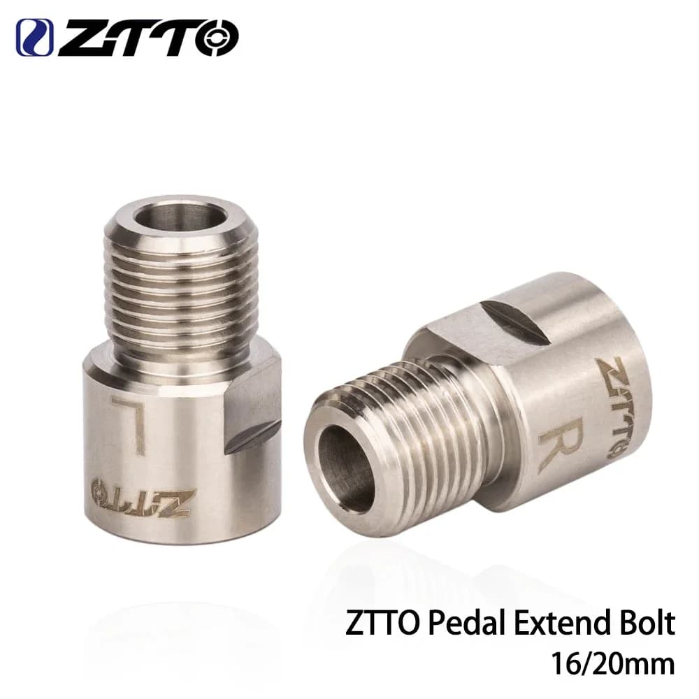 ZTTO Pedale Della Bicicletta In Lega di Titanio Estendi Bullone 16mm 20mm Pedale Assale Extender Manovella Braccio Spacer Per MTB Bici Da Strada Pedali Estensione