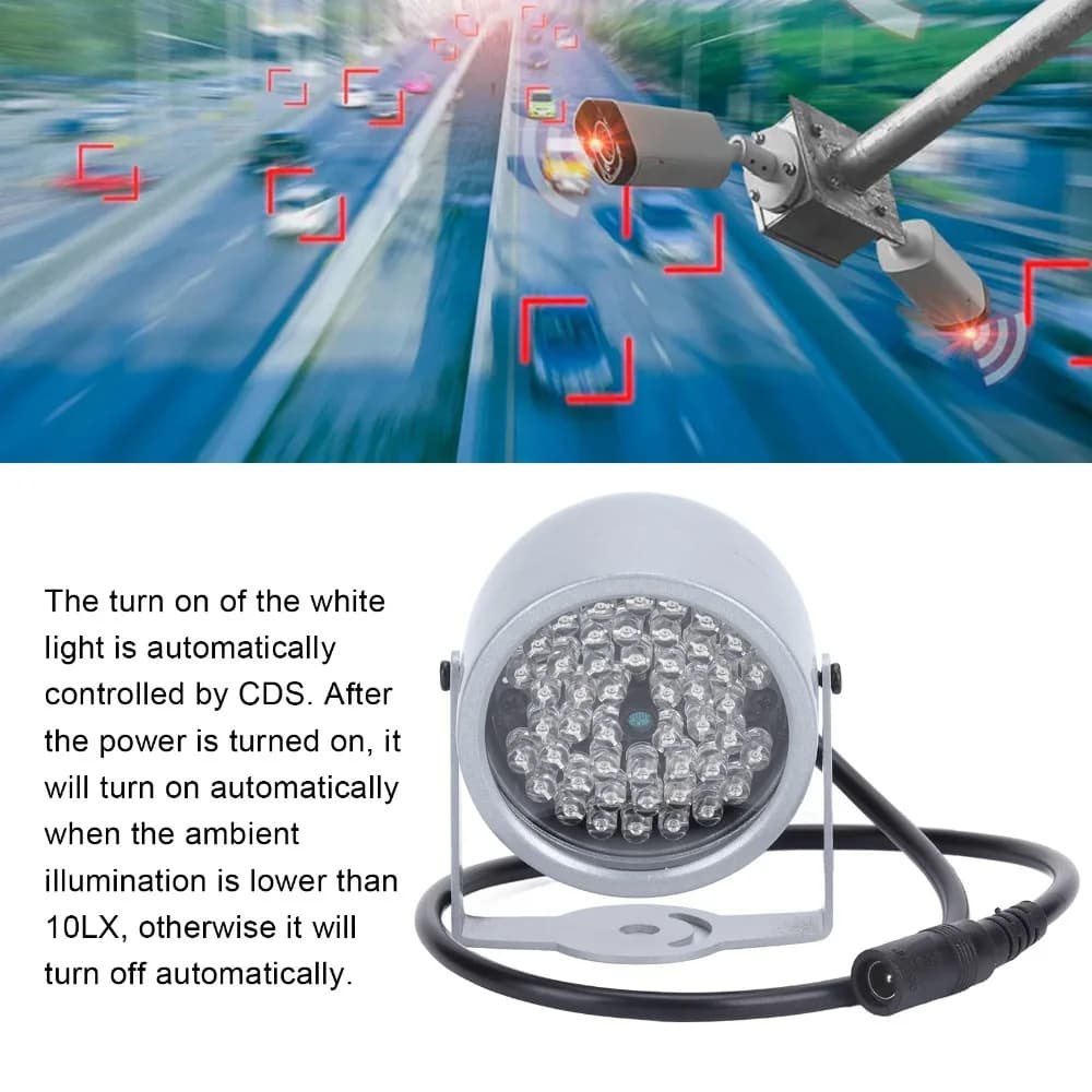48 LEDs Fill Light Auto Induction 12V Voltage Infrared Lamp Array Design High Power Surveillance Lamp Night Viewing
