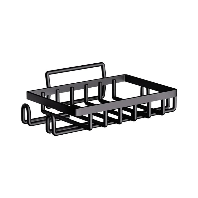 Iron bath shelf organizer without drill, wall shower holders for toiletries and soap dish