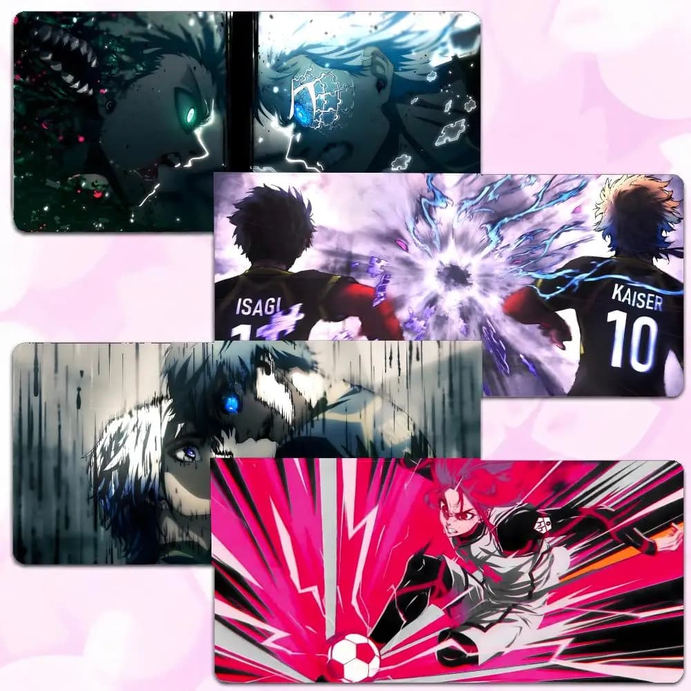 soccer anime sports B-Blue Lock Mouse Pad Thick Lock Edge Gaming Desk Mat Large Size PC Mouse Pad Home decor