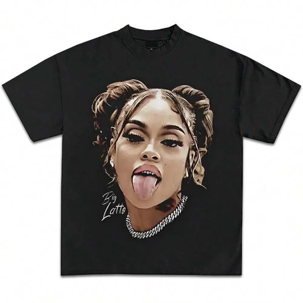 Latto T-Shirt, Big Latto Graphic Tee, Hip Hop Concert Shirt, Rapper Merch Tee, Sugar Honey Iced Tea Tour Shirt, Unisex Rap Tees