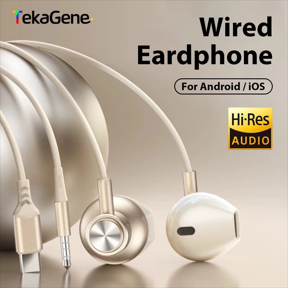 Cuffie cablate USB tipo C per iPhone 17 16 15 Samsung Xiaomi Huawei HiFi suono stereoscopico auricolare controllo linea auricolari da 3,5 mm