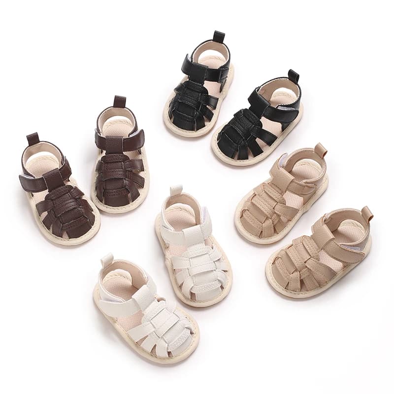 0-1Year Solid ColorToddler First Walker Baby Crib Newborn Baby Summer Sandals Infant Boy Girl Shoes Rubber Soft Sole Non-Slip