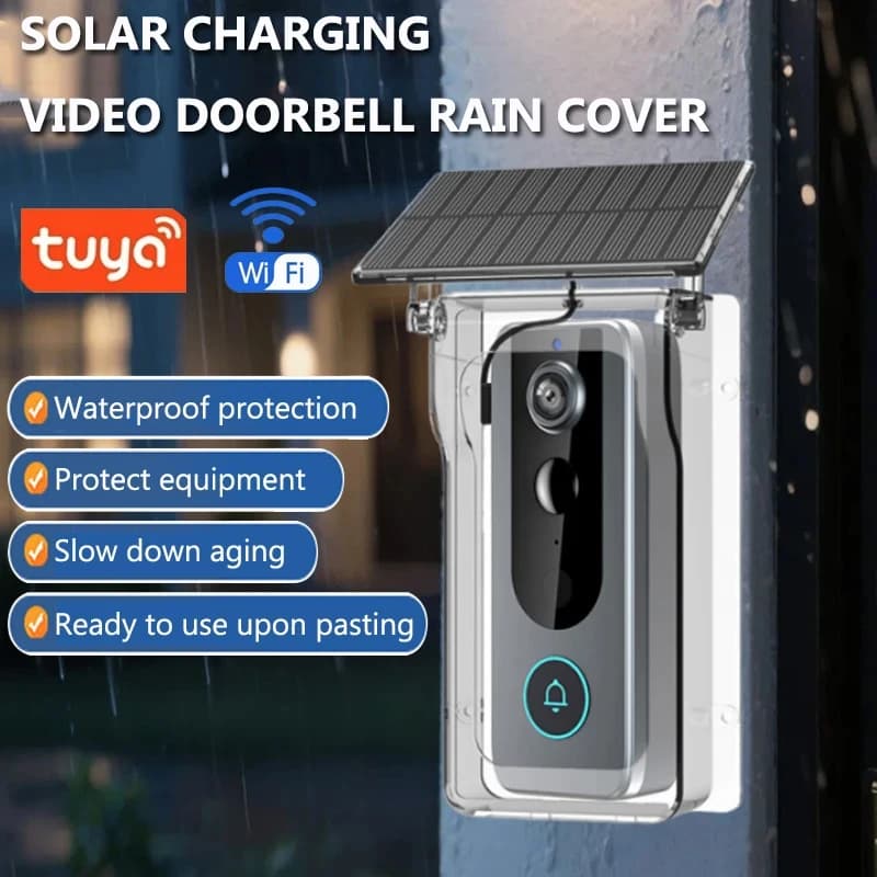 Campanello Tuya con telecamera solare con copertura antipioggia Videocitofono wireless Wifi PIR Rilevamento del corpo umano Videocitofono per campanello esterno