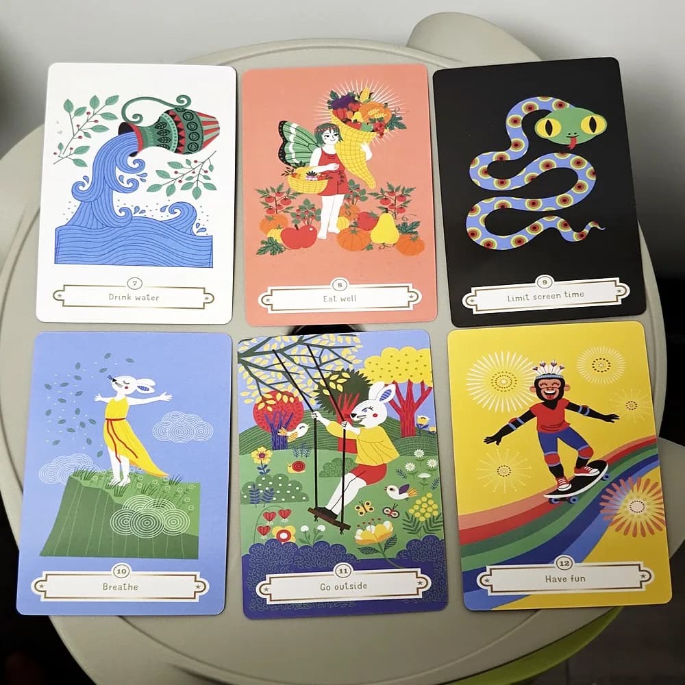 Il mio primo mazzo magico Oracle 42 carte magiche 10,4 * 7,3 cm per aiutare a tu bambino per conoscere gli stessi Meglio e trova risposte
