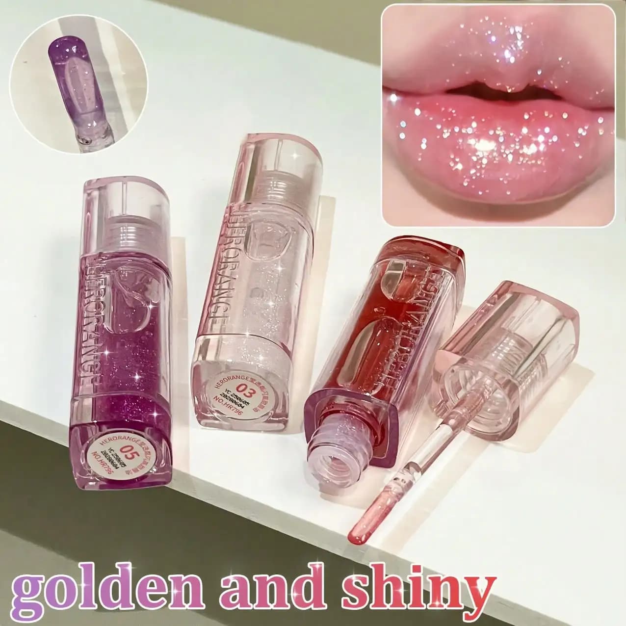 Herorange Oil Labbra Radioso and Sparkling Alta Dolcezza, Hydrating and Nutrient with a Sottile Luminous Effect, Create a Bright and Moisturizing Look, Transparent and Long Lifetime, Non-Appiccicoso, Choice Preferred for Daily Youth Makeup