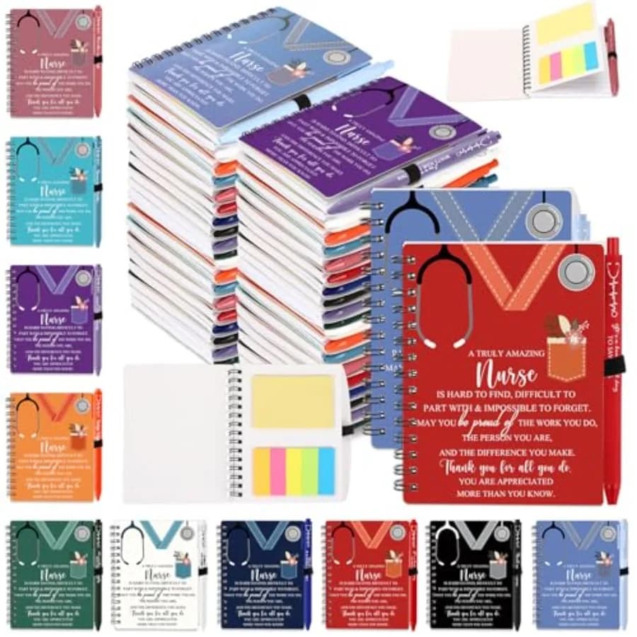 40 Set Regalo per Infermiere, Regali di Apprezzamento per la Settimana dell'Infermiera, Set Quaderno Infermieristico con Note Adesive e Penna, Set Ispirazionale di Ringraziamento per Infermiere