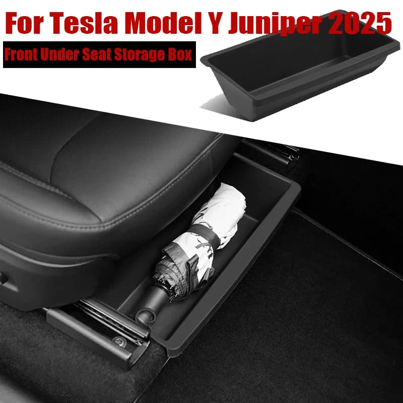 Organizer per Vano Portaoggetti Sotto il Sedile Anteriore per Tesla Model Y Juniper 2025, Contenitore Nascosto Sotto il Sedile, Accessori per Sedile