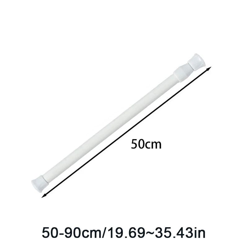 Spring adjustable curtain rod, extendable and telescopic for bathroom, shower, without drilling, rods for hanging 30-90 cm