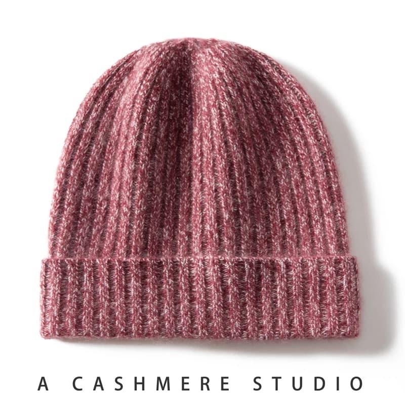High Quality 100% Cashmere Hat Double-layer Thick Knitted Women's Ear Protection Hat Winter Warm Soft Hat Light Luxury Christmas