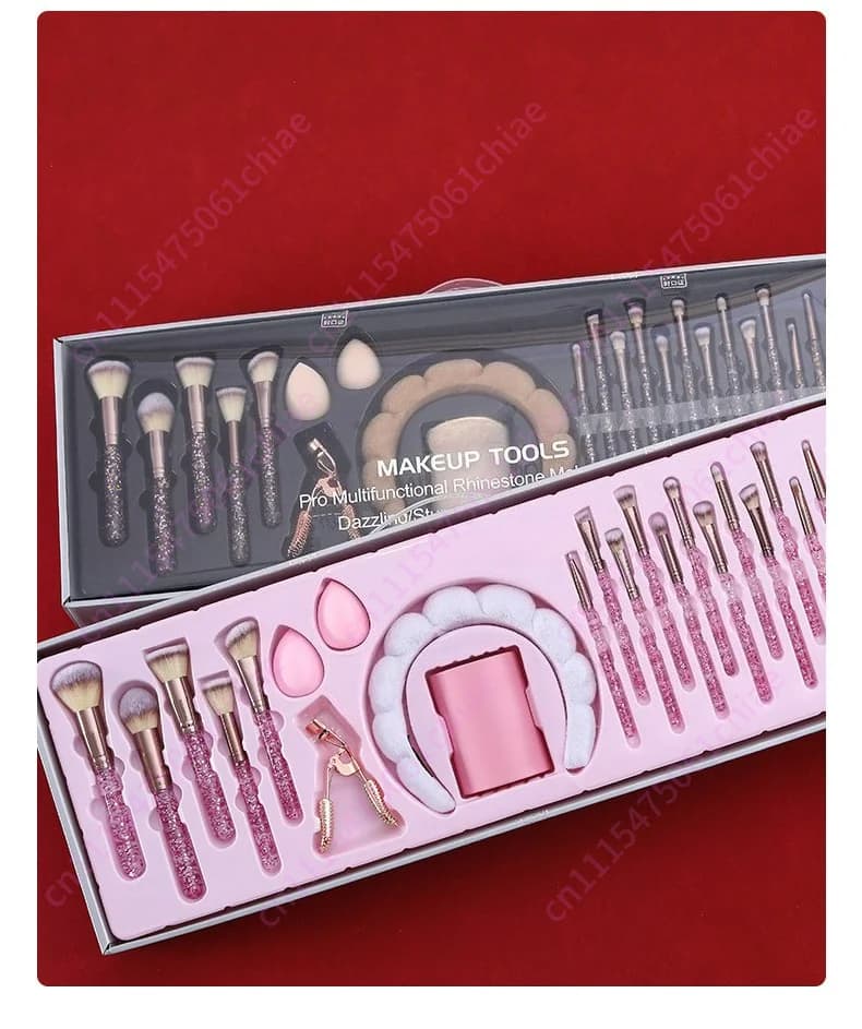 Professional 23pcs Crystal Diamond Makeup Brush Set Rhinestone MakeupBrush Set Gifts for Woman Unique Bling Glam Makeup Brushes