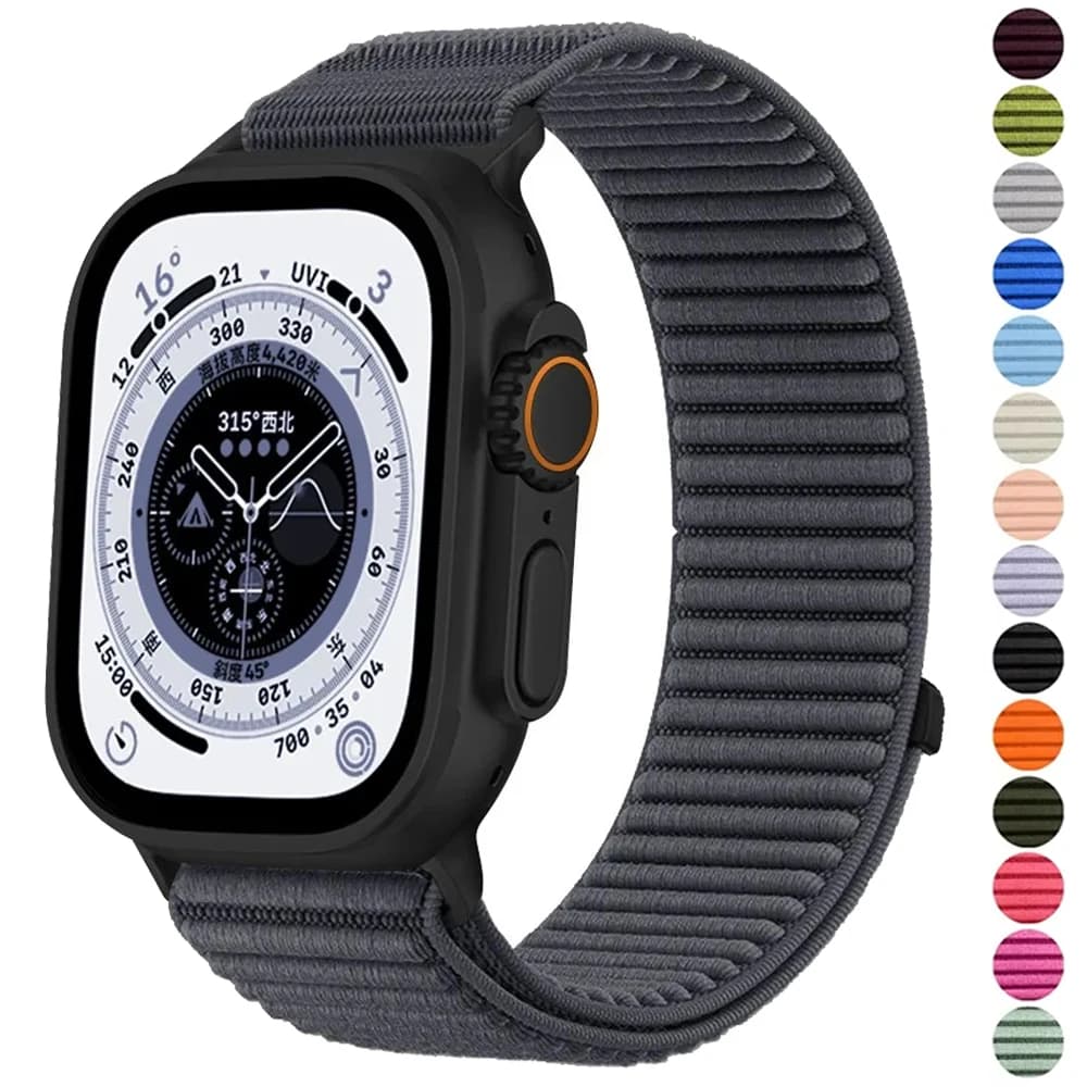 Braided Nylon Strap For Apple Watch Ultra 4/3/2 49mm Band iWatch Series 12 11 10 9 8 7 SE 46mm 45mm 44mm 41mm 40mm 42mm Bracelet