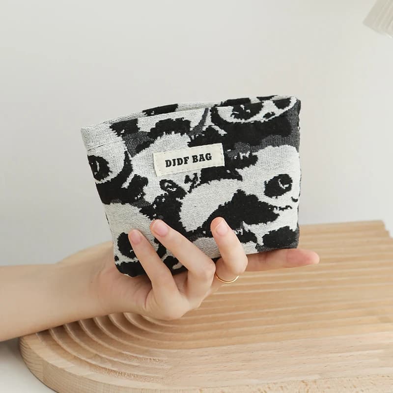 Borsa cosmetica Panda, tela da donna, piccola borsa per cosmetici, borsa da viaggio portatile, borsa per fodera per pendolari, portamonete