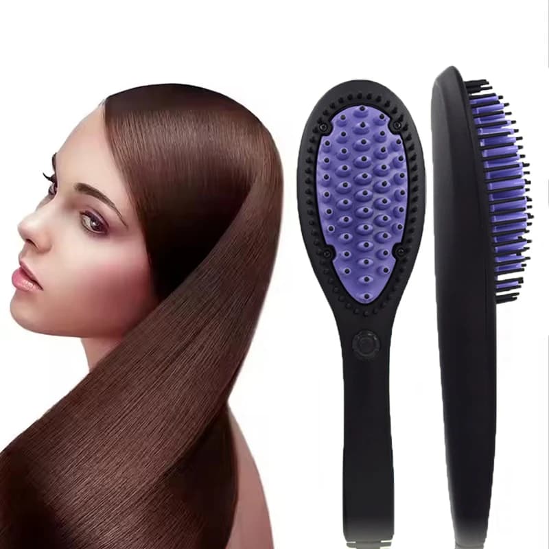 Professional Hair Smooth Brush Black Ceramic Electric Comb Multifunction Hair Brush Electronic Bigodino Iron Ferries