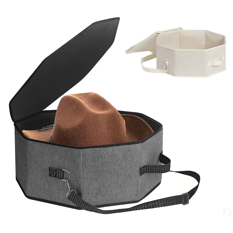 [YU] Custodia per cappelli con tracolla regolabile Scatola per cappelli resistente alla deformazione Borsa per cappelli portatile con regolabile per uomo per cappelli