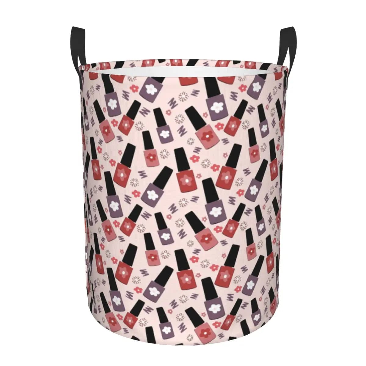 Cesto per la biancheria con motivo bottiglia di smalto personalizzato Cesto per vestiti pieghevole Kawaii per borsa per giocattoli per bambini della scuola materna