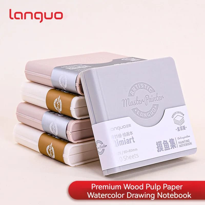 LANGUO Painting Notebook Portable Mini Notebook With Box 50sheets 8cm Tearable Sketchbook Handbook Travel Sketch Art Supplies