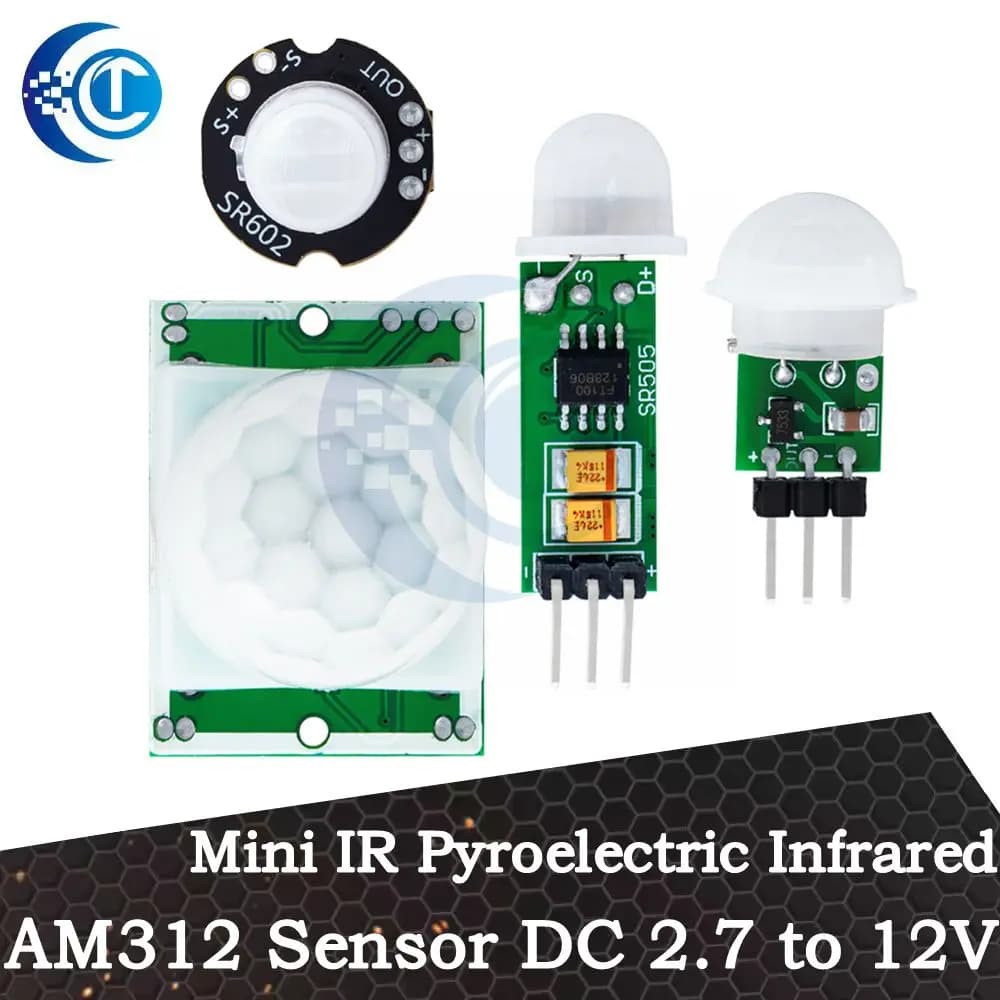 Sensore umano di movimento PIR a infrarossi piroelettrico IR in miniatura - Modulo di rilevamento automatico AM312, funzionamento su DC 2,7 - 12 V