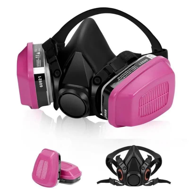 Nuovo Nero 6200 Maschera Antipolvere Mezza Faccia Vernice Spray Vapore Organico Respiratore per Gas Chimico 69021/60923 Filtro Maschera antigas Sicurezza sul lavoro