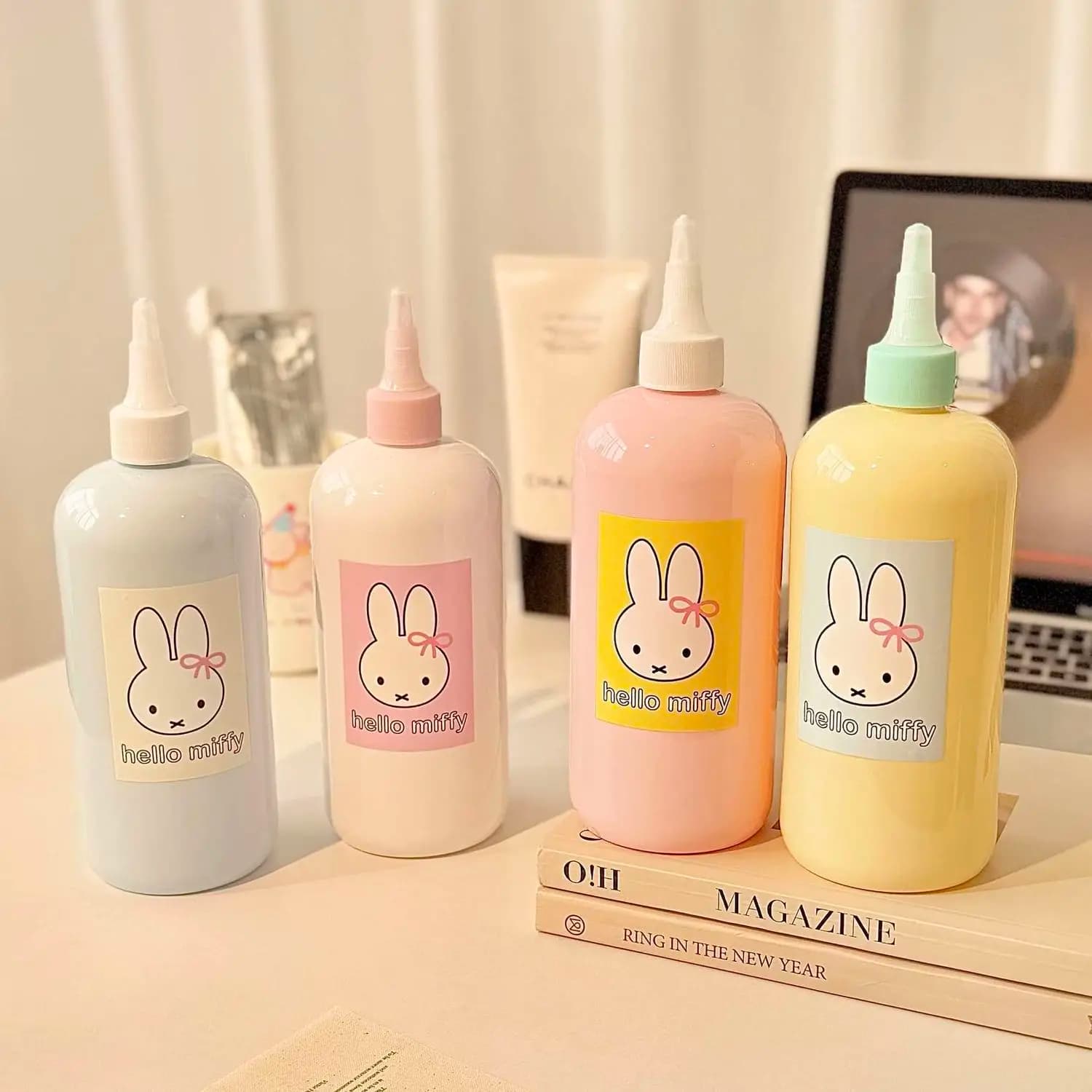 cartoon Good looks Miffy Lotion Dispensing extrusion empty bottle shower gel lotion bottle hand sanitizer dish soap home travel