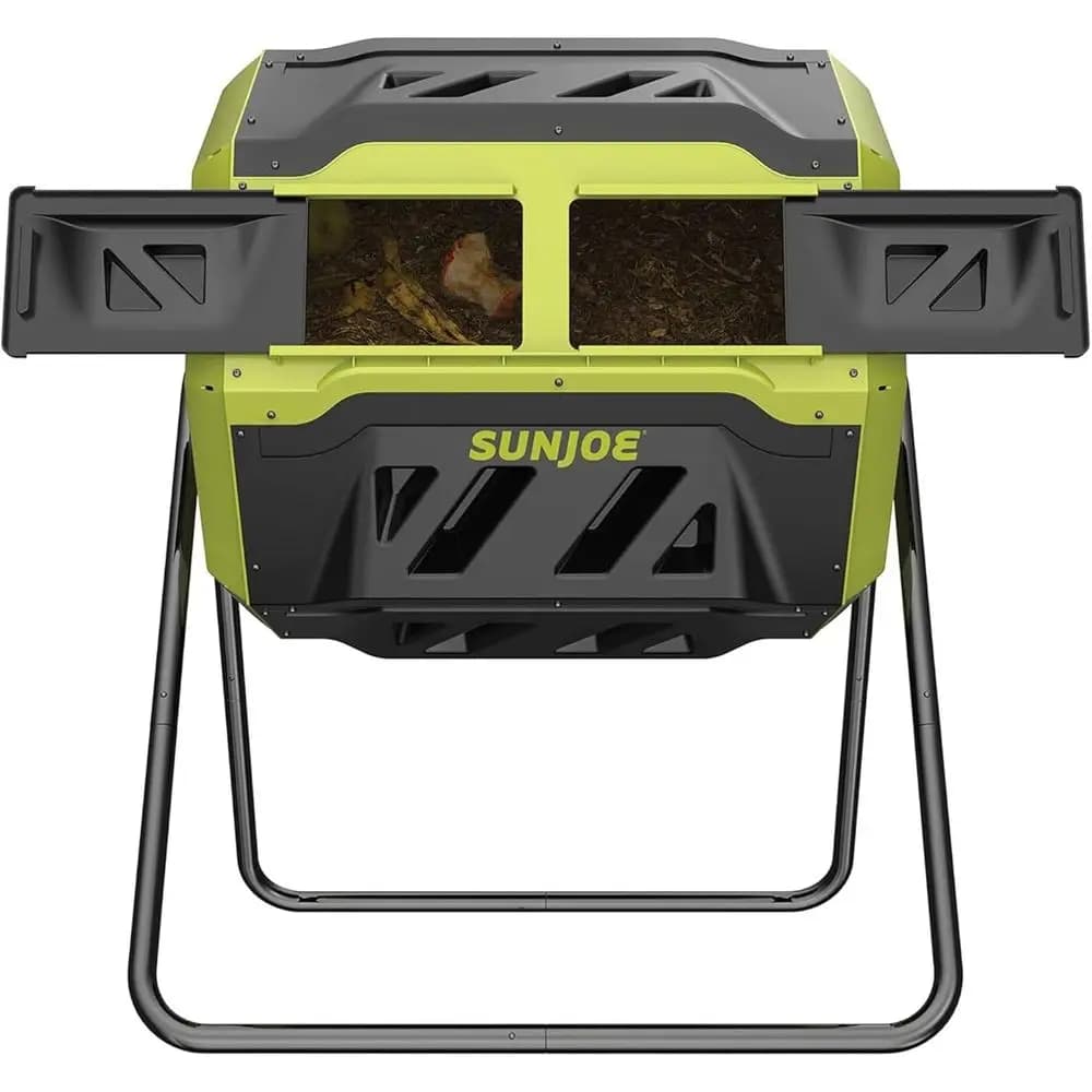 Outdoor Tumbling Composter Bin with 360° Dual Chamber, 2-10 Weeks Compost, 42 Gal - Rotating Composting Tumbler, 360 Degree Rota