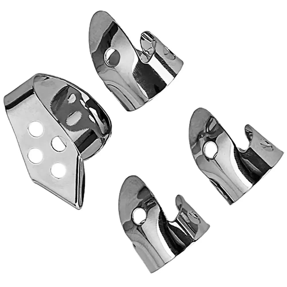 4 Pezzi Plettri Sottili in Metallo per Chitarra Acustica, Banjo, Basso, Ukulele, Protezioni per Dita in Acciaio Inossidabile