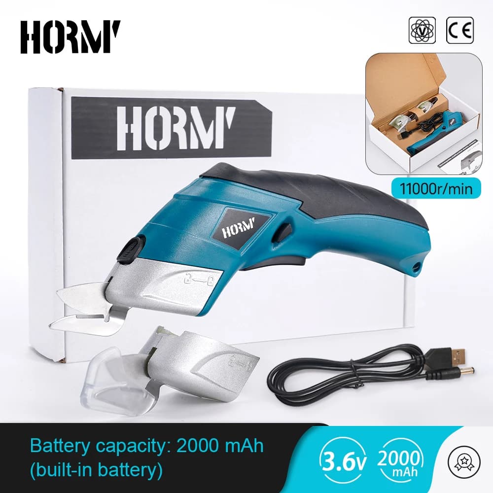 Forbici elettriche ricaricabili USB Hormy 3.6V macchina da taglio multifunzionale per uso domestico macchina da taglio rapida per tessuti per indumenti