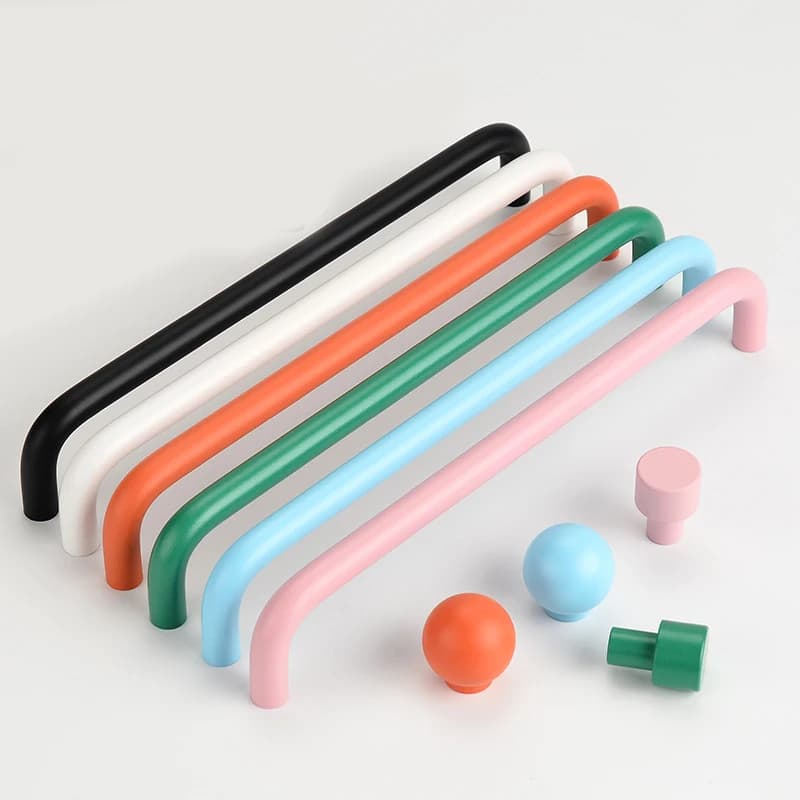 Maniglie per cassetti per bambini AOBT Dopamine: maniglie colorate per armadietto per cameretta dei bambini, maniglia per armadio da cucina in rosa, blu, verde, bianco