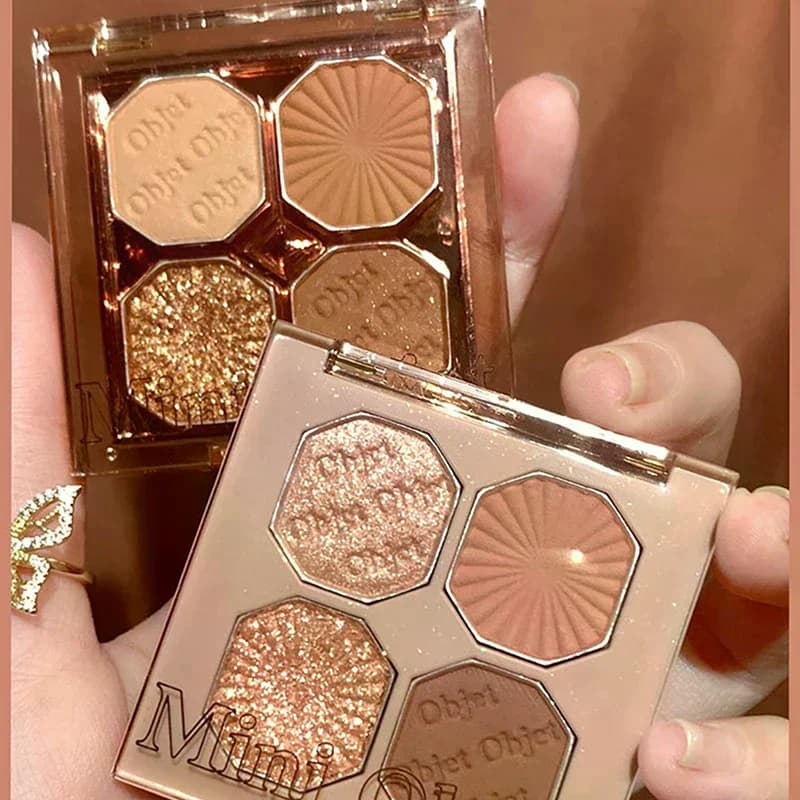 DIKALU 4 colori palette di ombretti glitter perlati ombretto luccicante opaco brillante pigmento impermeabile cosmetici per il trucco