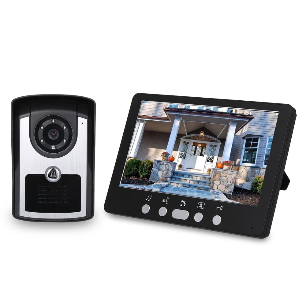 Monitor da 7 pollici videocamera HD videocitofono campanello sistema di citofono IR visione notturna telecamera per campanello cablata