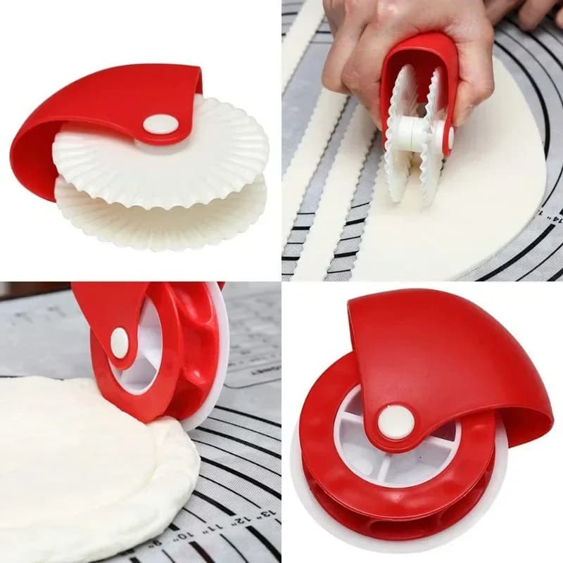 1PC Utensile da cucina manuale per taglierina per pasta per pizza - Ruota da taglio per pasticceria Rullo per bordi Strumento per cottura Ruota girevole per pane e pasta