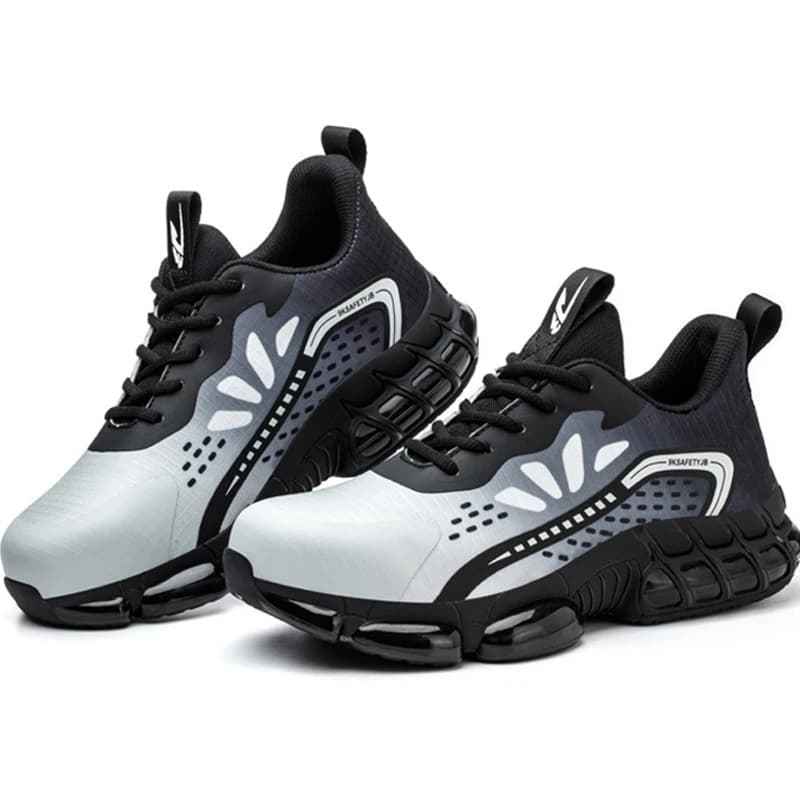 Lynjacye Ammortizzazione d'aria Stile Scarpe antinfortunistiche unisex Stivali con punta in acciaio Scarpe da ginnastica da lavoro Anti-smash Anti-puntura Scarpa indistruttibile