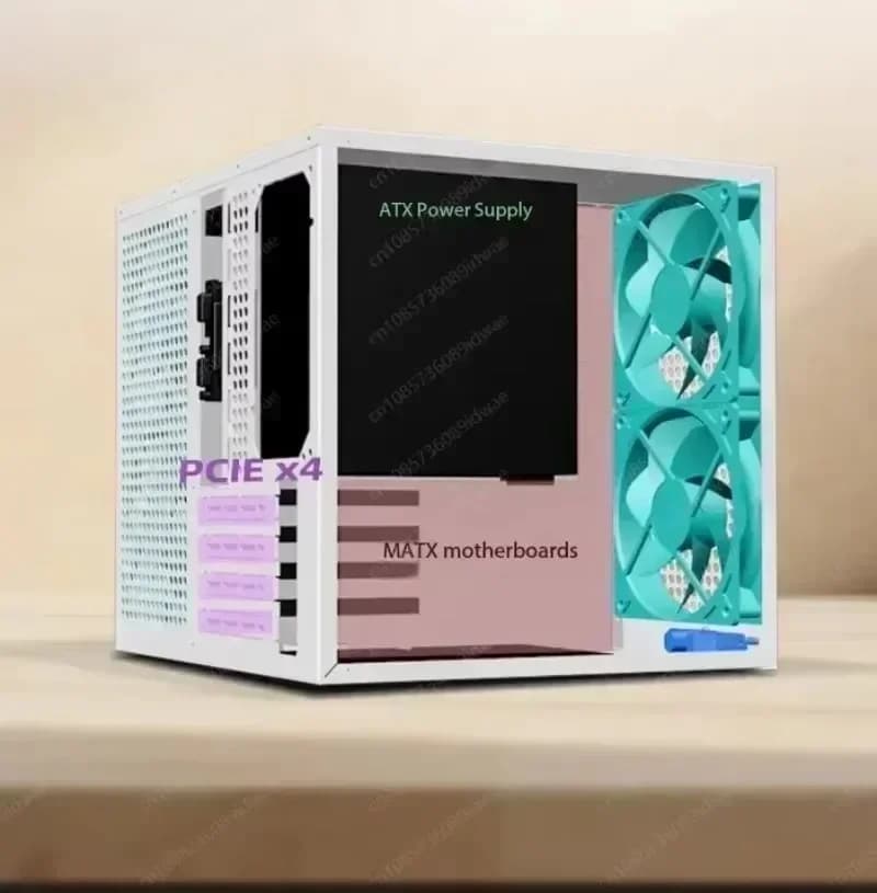 per alimentatore ATX, PCIe MATX a tutta altezza, archiviazione Qunhui AIO, UNRAID, telaio NAS a 8 alloggiamenti Sagittario con scheda posteriore