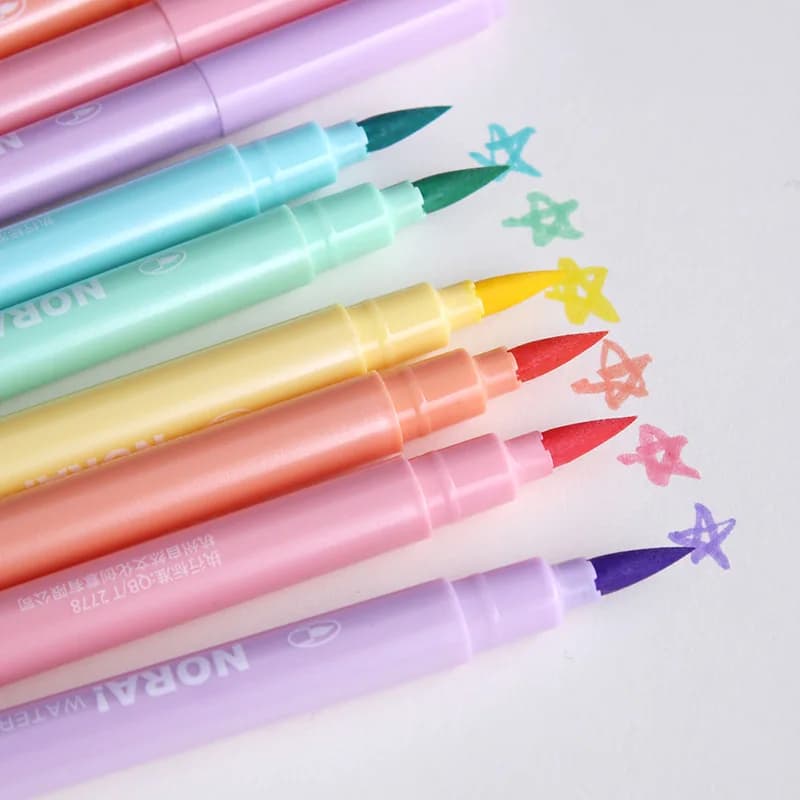6 pz/set Kawaii Candy Color evidenziatore penna pennello morbido pennarello artistico fluorescente per disegno scolastico pittura cancelleria carina
