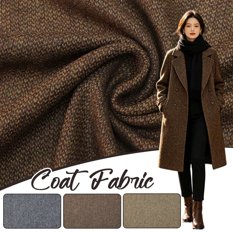 1m Tweed Wool Fabric Autumn Suit Coat Jacket Trousers Dress DIY Sewing Thick Textured Cloth Garment Handmade Materials