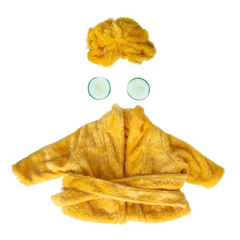 Outdoor Goose Statue Outfit Porch Goose Dress Cute Bathrobe Shower Cap Lawn Goose Statue Outfit for Outdoor Garden Decoration